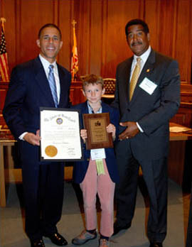 Councilman Stewart Cumbo and Lt Governor Anthony Brown presenting an Award 