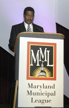 MML President and Councilman Stewart Cumbo Speaking before the Membership of the Maryland Municipal League at the Convention in Ocean City, Maryland 
